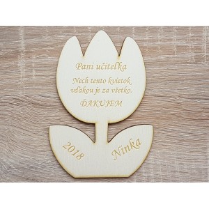 Magnetka tulipán poděkování pro paní učitelku 14cm /kus 2