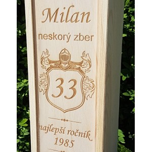 Dřevěný obal na 1 lahev 2