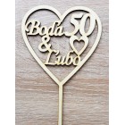 Dřevěná ozdoba k výročí svatby šířka 15cm