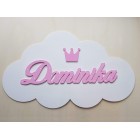 Dřevěné jméno na obláčku šířka 50cm Dominika