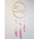 Dřevěné jméno v kruhu s peřími 30cm