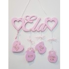Dárek pro miminko jméno se srdíčky a údaji Ela