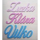 Výrobek-Dřevěné jméno malované na míru