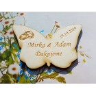 Svatební magnetky motýl 68x45x3mm