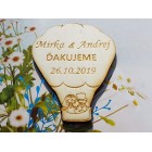 Svatební magnetky létající balón 50x65x3mm