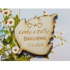 Svatební magnetky list 57x54x3mm