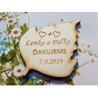 Svatební magnetky list 57x54x3mm