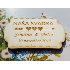 Svatební magnetky tabulka 62x37x3mm