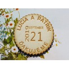 Svatební magnetky vroubkovaný kruh 55x55x3mm