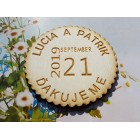 Svatební magnetky vroubkovaný kruh 55x55x3mm