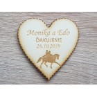 Svatební magnetka vroubkovaná manželé na koni 55x3mm