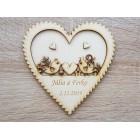 Svatební podnos na prstýnky srdíčko 15cm