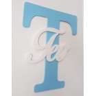 Dřevěné písmeno s názvem cca 30cm - T - Teo