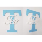 Dřevěné písmeno s názvem cca 30cm - T - Teo