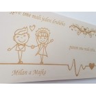 Dřevěná tabule příběh rodiny šířka 55cm na míru