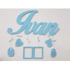 Velké dřevěné jméno s údaji 50cm