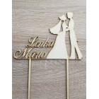 Svatební dřevěný špíz s názvy šířka 20cm