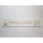 Dřevěná svatební SPZ s jmény