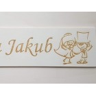 Dřevěná svatební SPZ s jmény