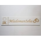 Dřevěná svatební SPZ s prstýnky