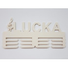 Dřevěný věšák na medaile s názvem houslový klíč 45cm