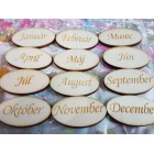 Doplňky k rodinnému kalendáři, služba laserování měsíců, set 12 ks v slovenském jazyce