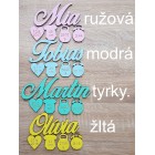 Malá jména s údaji do fotorámečků, výška 49mm