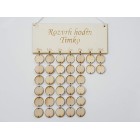 Dřevěný rozvrh hodin tabulka 30x12cm