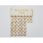 Dřevěná tabulka rozvrhu hodin 30x11cm