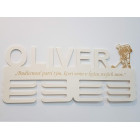 Dřevěný držák na medaile s laserováním 45cm hokej