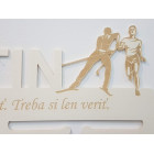 Dřevěný držák na medaile s laserem 45cm běžky