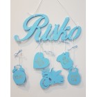 5 visících doplňků s názvem-motorka