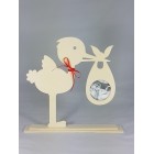 Čáp s jménem na jeho fotce 24x30cm