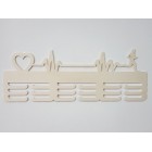 Dřevěný věšák na medaile pulz tep srdce 55cm