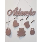 5 závěsných doplňků s jménem Oliver a zvířátkem medvídek