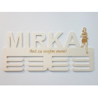 Dřevěný držák na medaile s laserováním 45cm běh