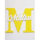 Dřevěné písmeno se jménem cca 30cm - M - Matias