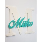 Dřevěné písmeno s jménem cca 30cm - M - Miško