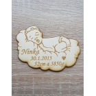 Dřevěná magnetka miminko BABY šířka 10cm
