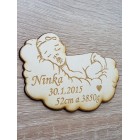 Dřevěná magnetka miminko BABY šířka 10cm