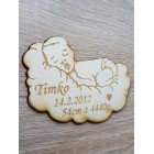 Dřevěná magnetka miminko BABY šířka 5cm