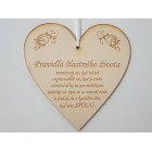 Dřevěná tabulka 17cm-Pravidla šťastného života