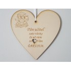 Dřevěná tabulka 17cm-Poděkování panu učiteli (164)