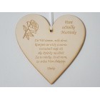 Dřevěná cedule 17cm - Poděkování paní učitelce s růží