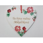 Dřevěná jmenovka 17cm - zdobená