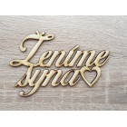 Dřevěný svatební nápis Ženíme syna 90x140x3mm