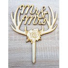 Dřevěný špíz Mr & Mrs 15cm