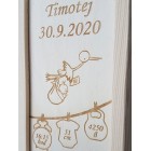 Úložná dřevěná krabička pro miminko s údaji-paměťová krabička - Timotej