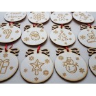 Dřevěné vánoční vločky 8cm balení 12ks