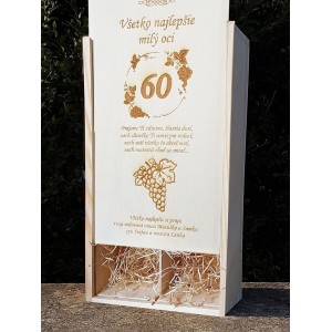 Dřevěný obal na 2 lahve 2